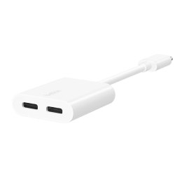 BELKIN ADAPTER DUAL USB-C AUDIO + CHARGE BIAŁY