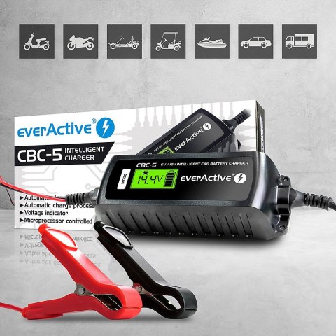 EVERACTIVE PROSTOWNIK SAMOCHODOWY AUTOMATYCZNY DO AKUMULATORA 6V/12V CBC5 EVERACTIVE PROSTOWNIK SAMOCHODOWY AUTOMATYCZNY DO AKUMULATORA 6V/12V CBC5