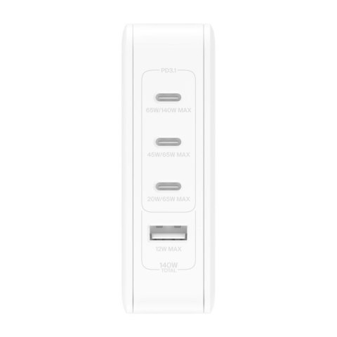 BELKIN ŁADOWARKA 140W 4-PORT GAN, BIAŁA BELKIN ŁADOWARKA 140W 4-PORT GAN, BIAŁA
