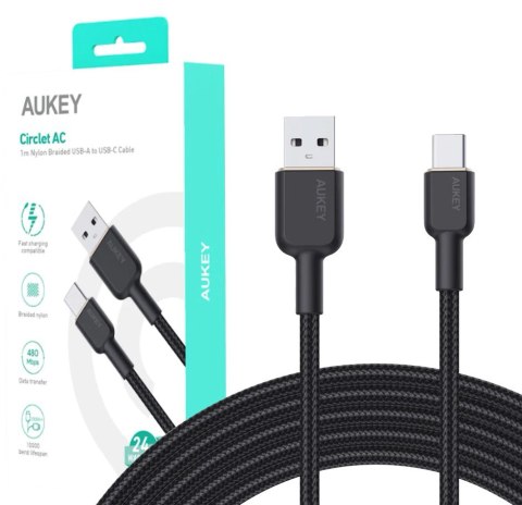 AUKEY CB-NAC1 KABEL USB-C QC PD 1M 3A 60W NYLON