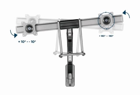 GEMBIRD ŚCIENNE REGULOWANE RAMIĘ/UCHWYT NA 2 MONITORY 17-32, VESA 100X100MM, DO 8 KG GEMBIRD ŚCIENNE REGULOWANE RAMIĘ/UCHWYT NA 2 MONITORY 17-32, VESA 100X100MM, DO 8 KG