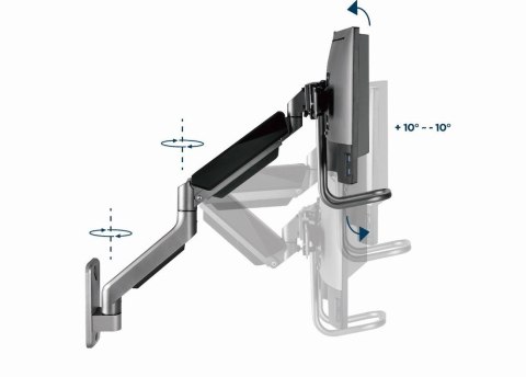 GEMBIRD ŚCIENNE REGULOWANE RAMIĘ/UCHWYT NA 2 MONITORY 17-32, VESA 100X100MM, DO 8 KG GEMBIRD ŚCIENNE REGULOWANE RAMIĘ/UCHWYT NA 2 MONITORY 17-32, VESA 100X100MM, DO 8 KG