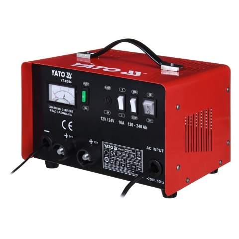 YATO PROSTOWNIK ZE WSPOMAGANIEM ROZRUCHU 16A 12V / 24V 120 - 240Ah YATO PROSTOWNIK ZE WSPOMAGANIEM ROZRUCHU 16A 12V / 24V 120 - 240Ah
