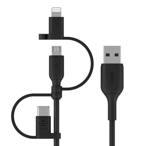 BELKIN CABLE 3W1 USB-A - LTG/MICROUSB/USB-C 1M BELKIN CABLE 3W1 USB-A - LTG/MICROUSB/USB-C 1M