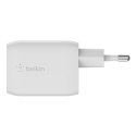 BELKIN WALL CHARGER 65W DUAL USB-C GAN PPS WHITE