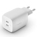 BELKIN WALL CHARGER 65W DUAL USB-C GAN PPS WHITE