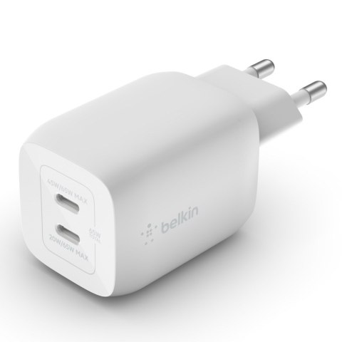 BELKIN WALL CHARGER 65W DUAL USB-C GAN PPS WHITE BELKIN WALL CHARGER 65W DUAL USB-C GAN PPS WHITE