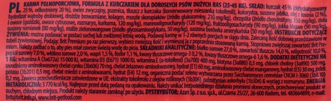 BRIT PREMIUM BY NATURE Adult L- sucha karma dla psów dorosłych dużych ras - 3kg BRIT PREMIUM BY NATURE Adult L- sucha karma dla psów dorosłych dużych ras - 3kg