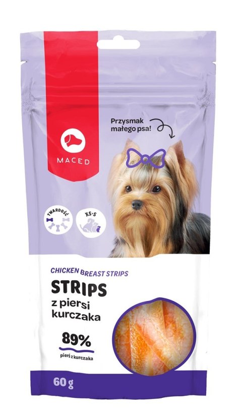 MACED Przysmak dla psa - mięsne paski z piersi kurczaka - 60 g MACED Przysmak dla psa - mięsne paski z piersi kurczaka - 60 g