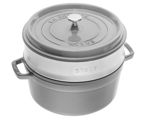 Garnek żeliwny okrągły z wkładem STAUB La Cocotte 40508-819-0 - 3.8 ltr. grafitowy Garnek żeliwny okrągły z wkładem STAUB La Cocotte 40508-819-0 - 3.8 ltr. grafitowy