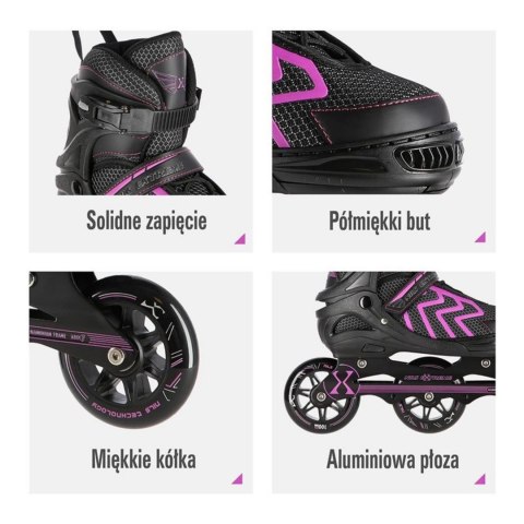 Łyżworolki NILS Extreme NA19318 czarno-fioletowe rozm. L (39-42) Łyżworolki NILS Extreme NA19318 czarno-fioletowe rozm. L (39-42)