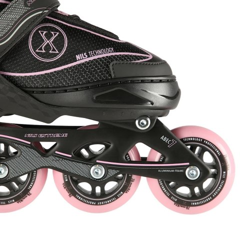 Łyżworolki NILS Extreme NA11008 czarno-różowe rozm. M (35-38) Łyżworolki NILS Extreme NA11008 czarno-różowe rozm. M (35-38)