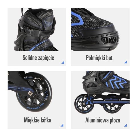 Łyżworolki NILS Extreme NA19318 czarno-niebieskie rozm. L (39-42) Łyżworolki NILS Extreme NA19318 czarno-niebieskie rozm. L (39-42)