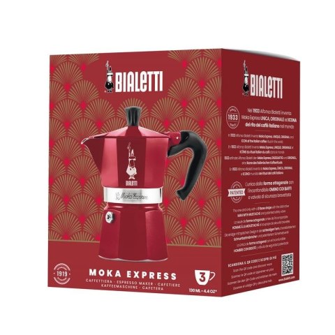Bialetti - Deco Glamour - Moka Express 3tz Czerwona Bialetti - Deco Glamour - Moka Express 3tz Czerwona