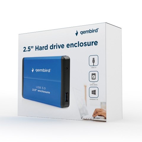 GEMBIRD OBUDOWA HDD/SSD USB 3.0 2.5" SATA, ALUMINIUM, NIEBIESKA GEMBIRD OBUDOWA HDD/SSD USB 3.0 2.5" SATA, ALUMINIUM, NIEBIESKA