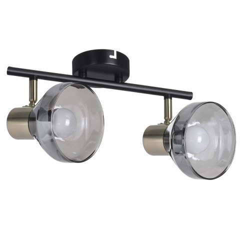 Listwa reflektorowa podwójna czarno-złota sufitowa ścienna Activejet LISA kinkiet E14 do salonu Listwa reflektorowa podwójna czarno-złota sufitowa ścienna Activejet LISA kinkiet E14 do salonu