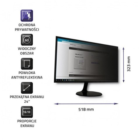 QOLTEC FILTR PRYWATYZUJĄCY RODO 24" (16:10) QOLTEC FILTR PRYWATYZUJĄCY RODO 24" (16:10)