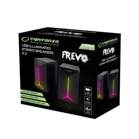 ESPERANZA GŁOŚNIKI 2.0 USB LED RAINBOW FREVO EGS105 ESPERANZA GŁOŚNIKI 2.0 USB LED RAINBOW FREVO EGS105