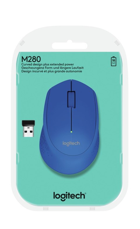 Mysz Logitech 910-004290 (optyczna; 1000 DPI; kolor niebieski Mysz Logitech 910-004290 (optyczna; 1000 DPI; kolor niebieski