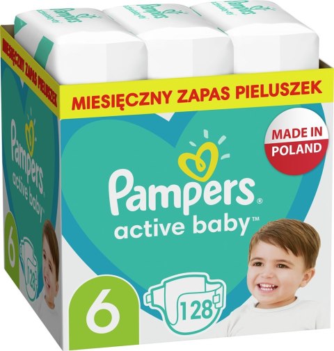 PAMPERS Pieluchy AB Rozm 6, 13-18kg, 128szt PAMPERS Pieluchy AB Rozm 6, 13-18kg, 128szt