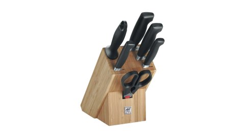 Zestaw noży ZWILLING Four Star 35068-002-0 (Blok do noży, Nożyce x 1, Nóż do warzyw i owoców (10 cm), Nóż do wędlin (16 cm), Nóż Zestaw noży ZWILLING Four Star 35068-002-0 (Blok do noży, Nożyce x 1, Nóż do warzyw i owoców (10 cm), Nóż do wędlin (16 cm), Nóż
