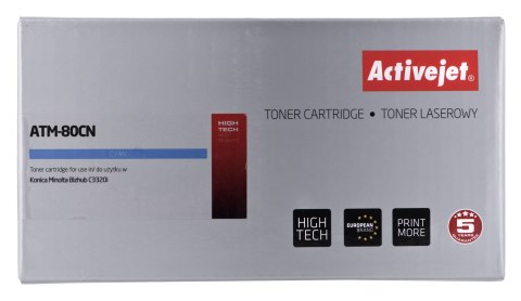 Activejet ATM-80CN Toner (zamiennik Konica Minolta TNP80C; Supreme; 9000 stron; błękitny)