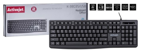 Activejet Klawiatura przewodowa USB K-3803S