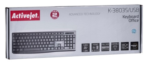 Activejet Klawiatura przewodowa USB K-3803S Activejet Klawiatura przewodowa USB K-3803S