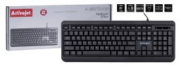 Activejet Klawiatura przewodowa USB K-3807S czarna