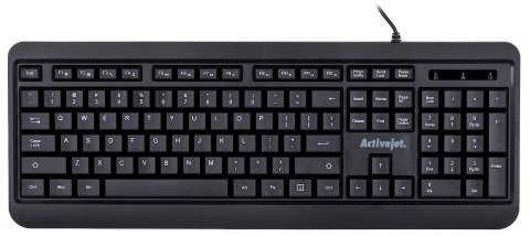 Activejet Klawiatura przewodowa USB K-3807S czarna Activejet Klawiatura przewodowa USB K-3807S czarna