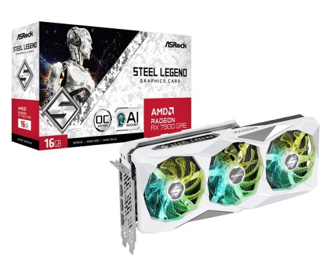 Karta graficzna ASRock Radeon RX 7900 GRE Steel Legend 16GB OC Karta graficzna ASRock Radeon RX 7900 GRE Steel Legend 16GB OC