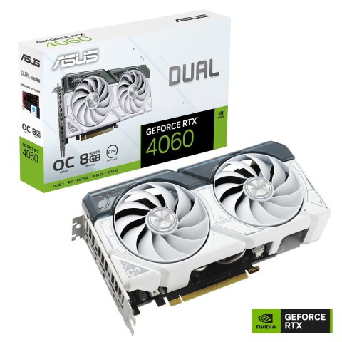Karta graficzna ASUS Dual GeForce RTX 4060 8GB OC White GDDR6 Karta graficzna ASUS Dual GeForce RTX 4060 8GB OC White GDDR6