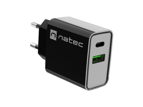 NATEC ŁADOWARKA SIECIOWA RIBERA USB-A + USB-C 20W POWER DELIVERY CZARNA NUC-2062 NATEC ŁADOWARKA SIECIOWA RIBERA USB-A + USB-C 20W POWER DELIVERY CZARNA NUC-2062