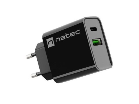 NATEC ŁADOWARKA SIECIOWA RIBERA USB-A + USB-C 20W POWER DELIVERY CZARNA NUC-2062 NATEC ŁADOWARKA SIECIOWA RIBERA USB-A + USB-C 20W POWER DELIVERY CZARNA NUC-2062