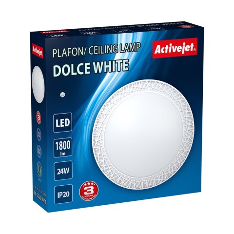 Nowoczesny plafon sufitowy LED Activejet DOLCE Biały 24W Nowoczesny plafon sufitowy LED Activejet DOLCE Biały 24W