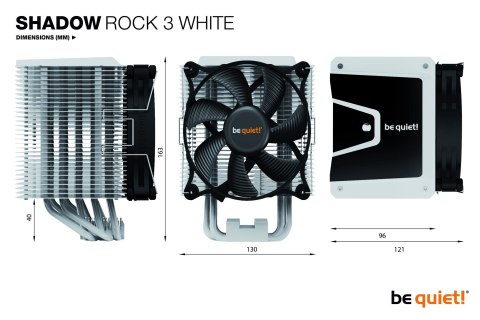 Chłodzenie CPU be quiet! SHADOW ROCK 3 WHITE Chłodzenie CPU be quiet! SHADOW ROCK 3 WHITE