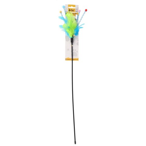 DINGO Wędka dla kota foxi 45+15cm niebiesko-zielona DINGO Wędka dla kota foxi 45+15cm niebiesko-zielona