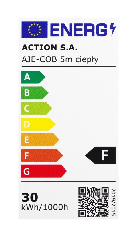 Taśma LED COB 5m barwa ciepła IP20 Taśma LED COB 5m barwa ciepła IP20