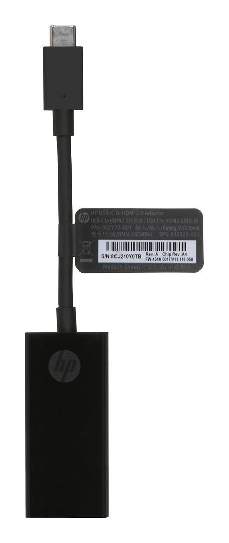 Przejściówka HP Pavilion USB-C do HDMI 2.0 czarna 2PC54AA Przejściówka HP Pavilion USB-C do HDMI 2.0 czarna 2PC54AA