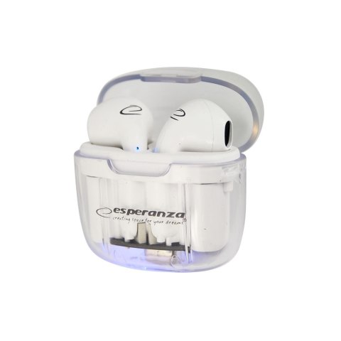 ESPERANZA SŁUCHAWKI DOUSZNE BLUETOOTH TWS ANTHE WHITERDERA EH237W ESPERANZA SŁUCHAWKI DOUSZNE BLUETOOTH TWS ANTHE WHITERDERA EH237W