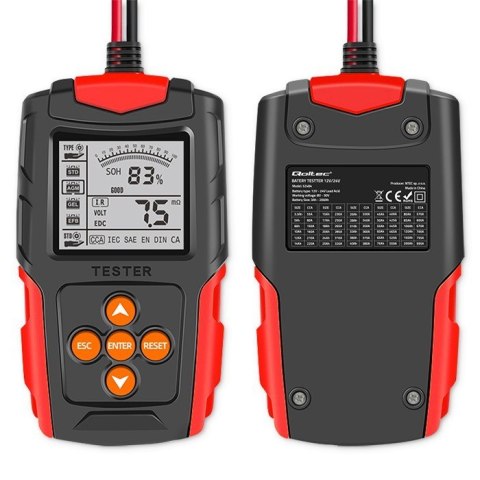 QOLTEC TESTER AKUMULATORA Z WYŚWIETLACZEM LCD |12V | 24V | 3AH-200AH QOLTEC TESTER AKUMULATORA Z WYŚWIETLACZEM LCD |12V | 24V | 3AH-200AH