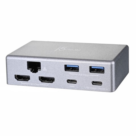 Podstawka ergonomiczna do notebooka ze stacją dokującą j5create Multi-Angle Dual HDMI Docking Stand USB-C 2xHDMI/2xUSB 3.1/1xUSB Podstawka ergonomiczna do notebooka ze stacją dokującą j5create Multi-Angle Dual HDMI Docking Stand USB-C 2xHDMI/2xUSB 3.1/1xUSB