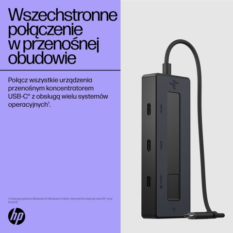 Stacja dokująca HP 4K USB-C Multiport Hub czarna 6G842AA Stacja dokująca HP 4K USB-C Multiport Hub czarna 6G842AA