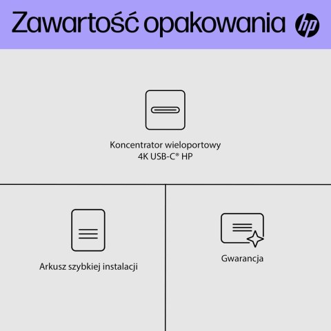 Stacja dokująca HP 4K USB-C Multiport Hub czarna 6G842AA Stacja dokująca HP 4K USB-C Multiport Hub czarna 6G842AA