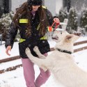 DINGO Piłka z uchwytem energy 40cm czerwono-zielona