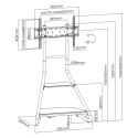 MACLEAN UCHWYT WOLNOSTOJĄCY POD TV / NAROŻNY, W STYLU BAUHAUS, DWUPOZIOMOWE DREWNIANE PÓŁKI 40KG MAX 37-75'' MC-455