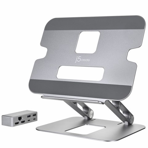 Podstawka ergonomiczna do notebooka ze stacją dokującą j5create Multi-Angle Dual HDMI Docking Stand USB-C 2xHDMI/2xUSB 3.1/1xUSB Podstawka ergonomiczna do notebooka ze stacją dokującą j5create Multi-Angle Dual HDMI Docking Stand USB-C 2xHDMI/2xUSB 3.1/1xUSB