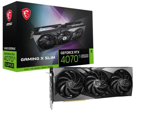 Karta graficzna MSI GeForce RTX 4070 Ti SUPER 16GB GAMING X SLIM Karta graficzna MSI GeForce RTX 4070 Ti SUPER 16GB GAMING X SLIM