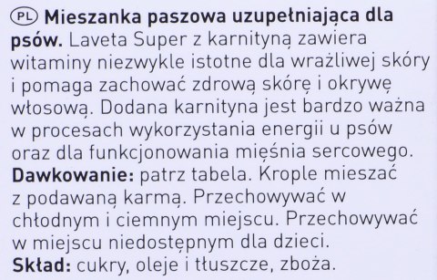 BEAPHAR Laveta Super Multiwitaminowy Preparat przeciw nadmiernemu wypadaniu sierści u psów - 50 ml BEAPHAR Laveta Super Multiwitaminowy Preparat przeciw nadmiernemu wypadaniu sierści u psów - 50 ml