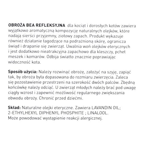 BEAPHAR - obroża na kleszcze refleksyjna dla kociąt i kotów - 35cm BEAPHAR - obroża na kleszcze refleksyjna dla kociąt i kotów - 35cm